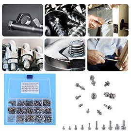 Tornillos transversales, Paquete de 400 piezas M2 M2.5 M3 M4 M5 plana Cruz cabeza tornillos de cabeza y tuercas hexagonales arandela para la máquina de sujeción