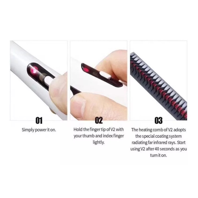 Kcysta Cepillo Peine, Plancha De Pelo Eléctrica, Moldeador Masculin