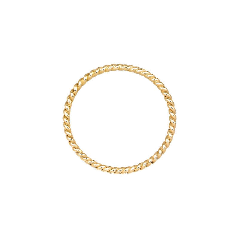 Elli Premium Twisted Basic Minimal Look Ring 375 Yellow Gold,