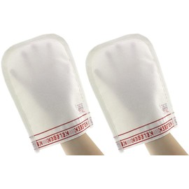 OG-ER Kelebek Turkish Hammam Glove, White, Pack of 2