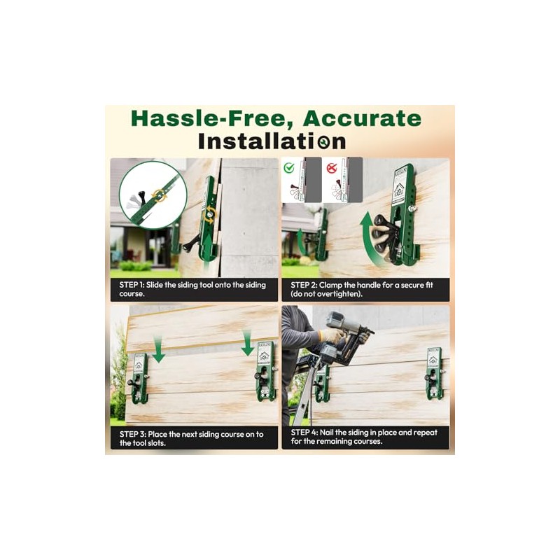 Pro Siding Installation Tools, Siding Gauge Tools, Adjustable Reveal, Heavy-Duty