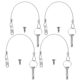 M METERXITY 4-Pack Quick Release Pins, 5/16"(8mm) Diameter, 1.1(27mm) Usage Length Bimini Top Pin W/Lanyard & Screws for Shipbuilding/Marine/Trailer, 1.7 (42mm) Long Hardware Pins