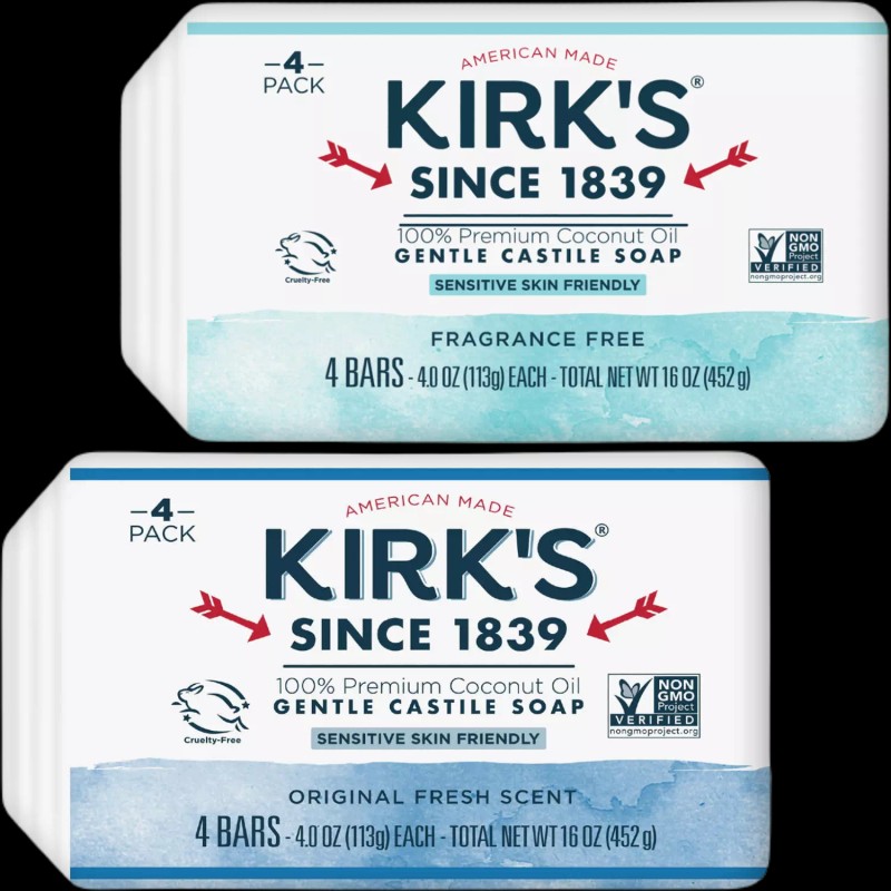 Kirk's Original Gentle Castile Soap with 100% Premium Coconut Oil