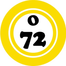 Kiwi Gifts O 72 O72 Bingo Ball - 3 Pack Circle Stickers 3" x 3" - Hobby Number Board Lucky