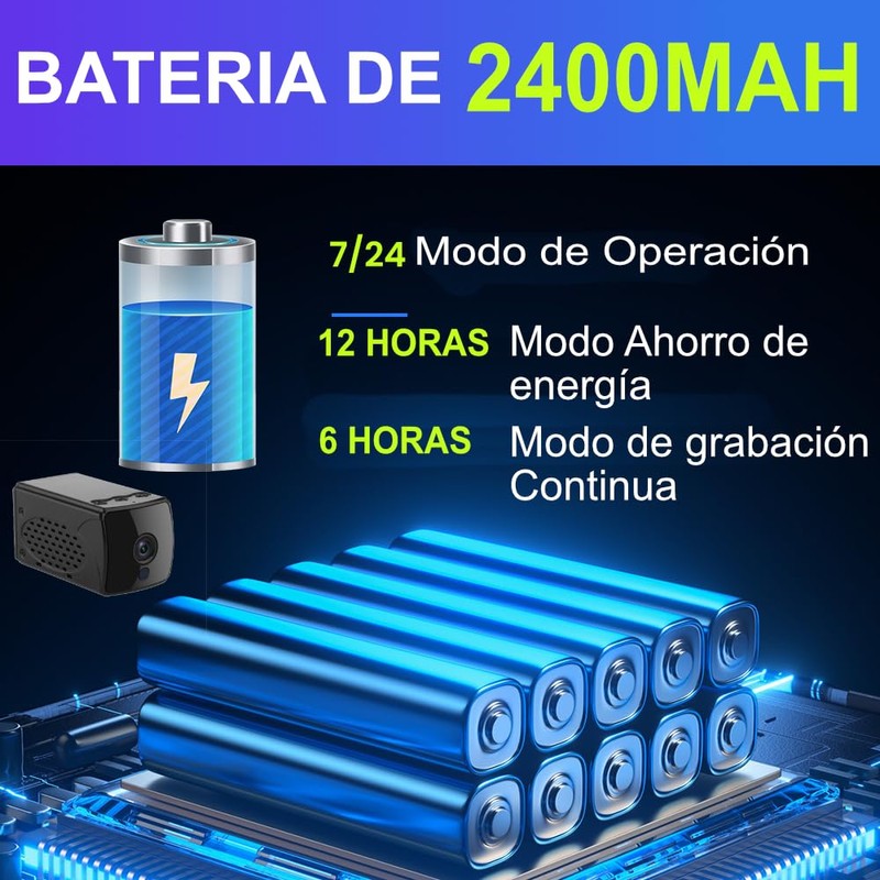 ZINKER Camara Espia WiFi Full HD 1080p Visión Nocturna Micrófono