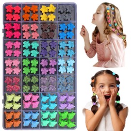 112 Pcs Baby Hair Clips Set – 28 Color Mini Flower & Butterfly Hair Clips for Girls, Toddler Hair Accessories with Organizer Box, Cute Mini Hair Claws for Toddlers, Kids & Women