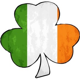 WickedGoodz Irish Flag Shamrock Vinyl Decal - Ireland Clover Bumper Sticker - Perfect Irish Heritage Gift