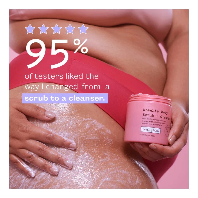 Frank Body Rosehip Body Scrub + Cleanser 250g