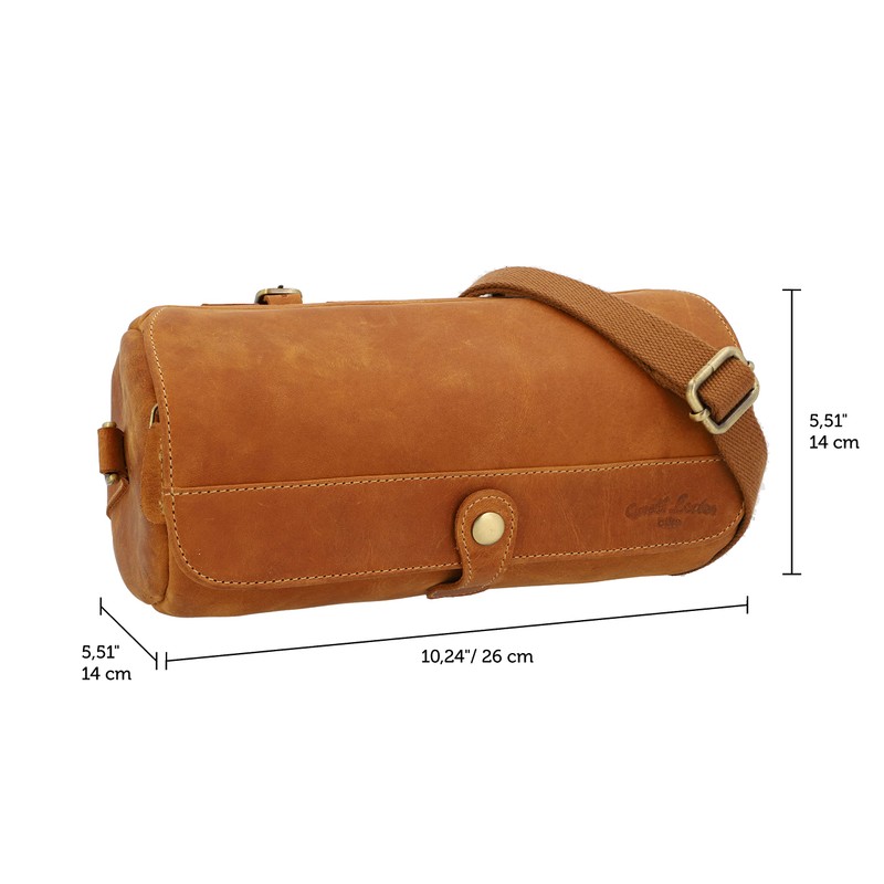 Gusti Roberto Handlebar Bag Leather 2-in-1 Bicycle Bag Vintage Brown