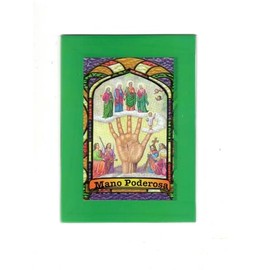 Mano Poderosa * Most Powerful Helping Hand * Bilingual Prayer Card With MAGNETIC Vinyl Sleeve * Estampa Religiosa Bilingue Con Funda De Vinilo.