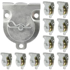 ZORUNNA 12 Pcs Wall Mount Pulley, 1-1/2" Ceiling Mount Pulley Fit 3/8" Wire Rope, Zinc Plated Removable Small Pulleys with Load 420 Lbs for Lifting.