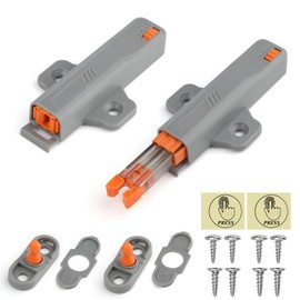 UIHRLM 2 Pack Push to Open Door Catches, Heavy Duty Push Open Door Catches with Screws, Strong Spring Release Touch Doors Latch for Kitchen Cabinets, Cupboards, Wardrobes, Closets, Closures