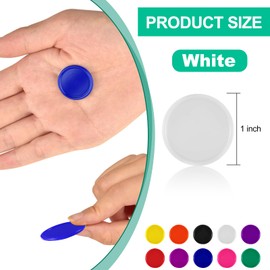 Coopay 500 Pieces Plastic Learning Counters Disks Bingo Chip Counting Discs Markers for Math Practice and Poker Chips Game Tokens Kids Reward, 1 Inch (White)