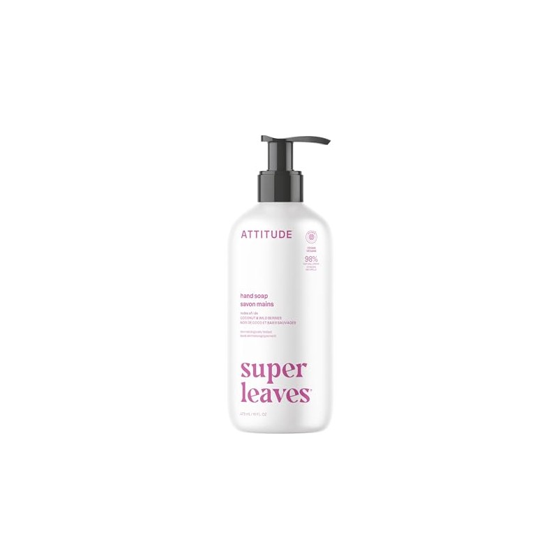 ATTITUDE Super Leaves, Hypoallergenic Hand Soap, White Tea Leaves, 16