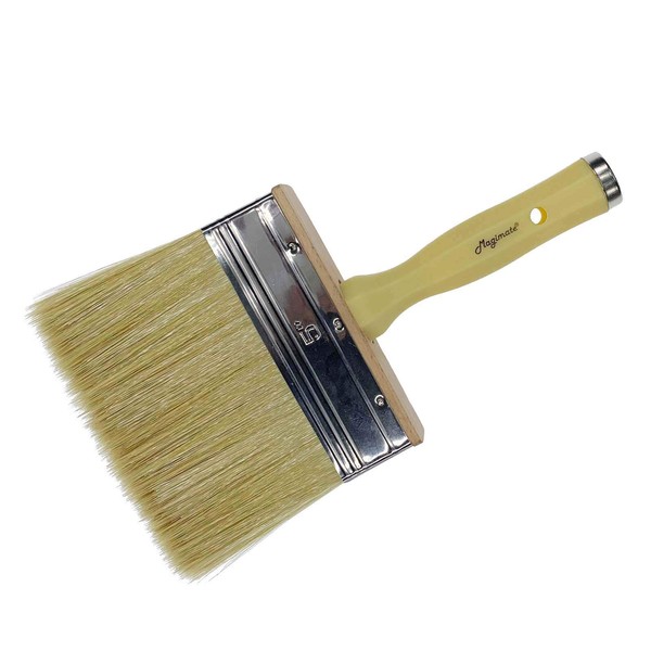 Magimate Deck Brush for Applying Stain, 5-inch Paint Brush, Medium Size for Quick Decking, Fence, Walls and Furniture Paint Application, Handle Threaded for Extension Use, Multicolor