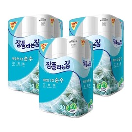 Pure 30 rolls Soluble in water Soluble in water 3 pieces 3 layer bidet Soft / 순수 30롤 물에녹는 물에잘녹는 3개 3겹 비데 부드러운
