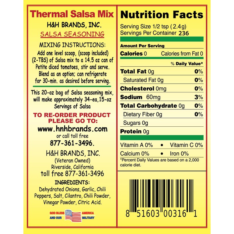30 Second Salsa Mix-Seasoning Southwestern style; (20 oz. 34-Servings 0.88-ea.