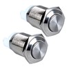 DMWD 2-Pack 19mm Latching Metal Waterproof Push Button Switch ON-Off