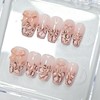 Pink Leopard Magnetic Handmade Nail Tips - Petite Almond /