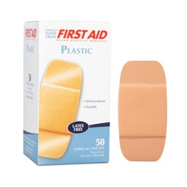 American White Cross 1070033 Plastic Adhesive Strips, Sterile, 2" Width, 4" Length, Pack of 1200