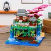NEWABWN Peach Blossom Pond Micro Mini Building Blocks Set for