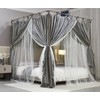 AIOOO 4 Corners Post Princess Curtain Bed Canopy Double Layer