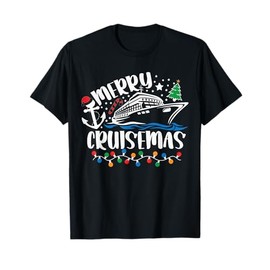 Merry Cruisemas Christmas 2024 Family Cruise Holiday T-Shirt, black
