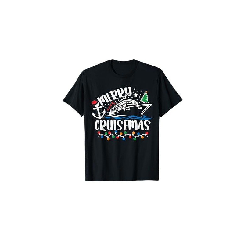 Merry Cruisemas Christmas 2024 Family Cruise Holiday T-Shirt, black