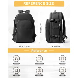 Cabin Bags for Travel Underseat Carry-ons Bag for Women Hand Luggage Bag Men Travel Backpack Cabin Size Fit 15.6 inch Laptop backpack V1- Black