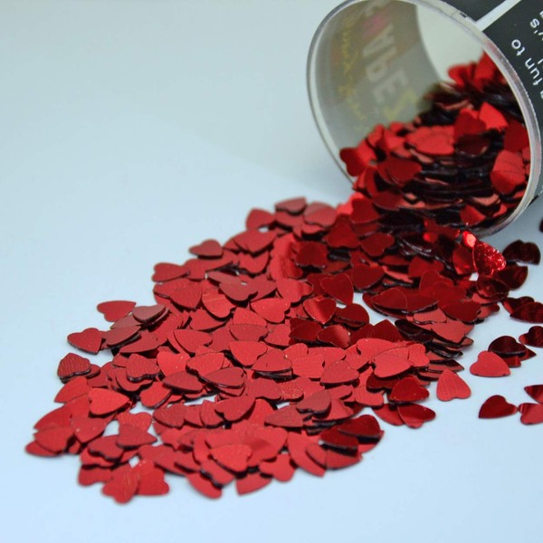 Confetti Heart 1/4" Red - 3 Half Oz Bags (1.5