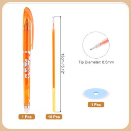 PATIKIL Erasable Gel Pens with 10 Refills & 1 Erasers, 0.5mm Heat Erasable Pens for Fabric Red Ink Fabric Marking Pen for Sewing Quilting Planner Writing