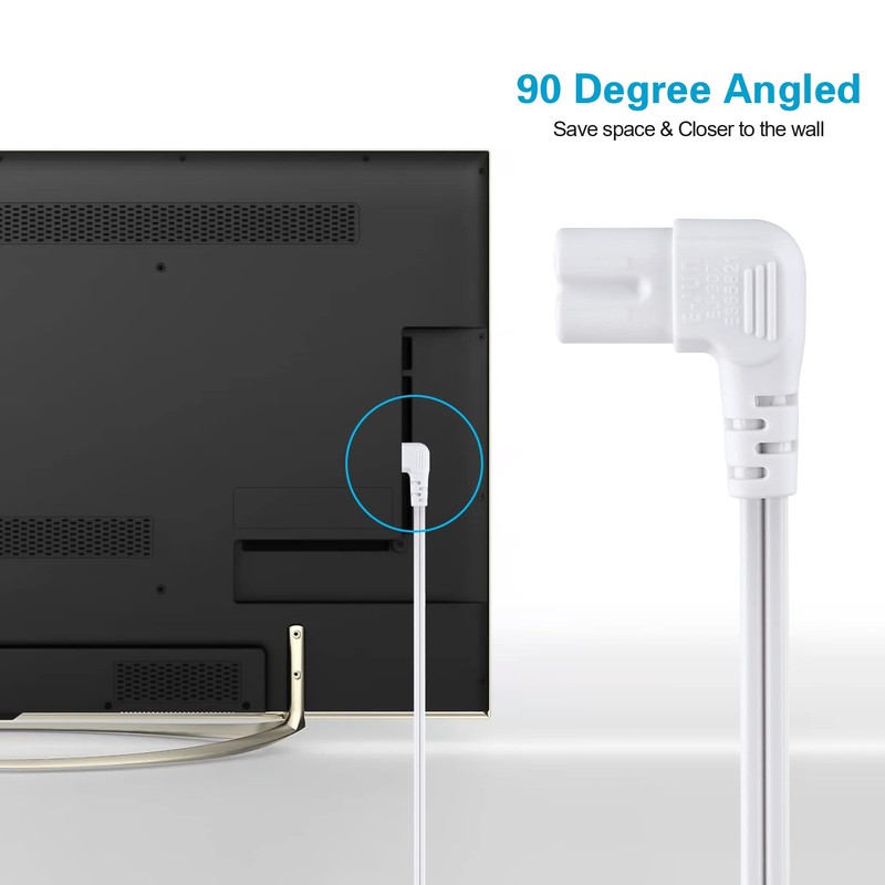 C7 Power Cord 2-Slot Non-Polarized 90 Degree Angle SPT-2 18AWG
