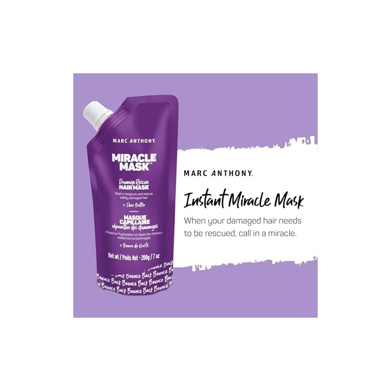 Marc Anthony Instant Miracle Hair Mask, Damage Rescue, 6.8 oz
