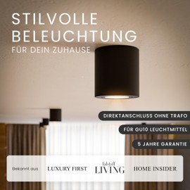 MATO Surface-Mounted Spotlight GU10 Black - 30° Swivelling - Diameter 80 x 84 mm - Surface-Mounted Spotlight with GU10 Socket - Aluminium Ceiling Spotlights Surface-Mounted 230 V, Surface Mounted