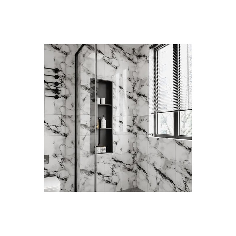 20pcs Marble Peel and Stick Waterproof PVC Shower Wall Panels