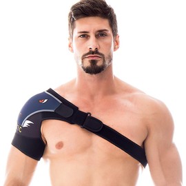 肩サポータースポーツ 肩痛 右肩 左肩 両肩 ショルダーサポート マジックテープ式 左右兼用 男女兼用 ス ポーツ 日常生活 野球 テニス ラグビー 一個 (ブラック)