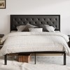 Allewie King Bed Frame with Upholstered Headboard, Chic Diamond Stitched