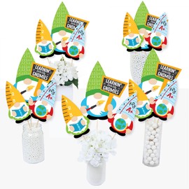 Big Dot of Happiness School Gnomes - Teacher and Classroom Decorations Centerpiece Sticks - Table Toppers - Set of 15