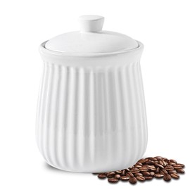 Hasense Kitchen Storage Containers, 35 oz Kitchen Canister with Airtight Lids, Cookie Candy Jar for Coffee Beans, Tea-leave, Sugar, Salt, Flour, Spice, Coffee Container, Housewarming Gift, White