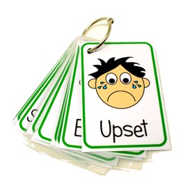 Feelings and Emotions Flash Cards Boys - Non Verbal Visual Aid Speech Delay for Children and adults with Autism, Special Needs ASD ADHD