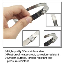 EesTeck 8Pcs 3" Adjustable 304 Stainless Steel Duct Clamps Hose Clamp Pipe Clamp Air Ducting Clamp Worm Drive Hose Clamps