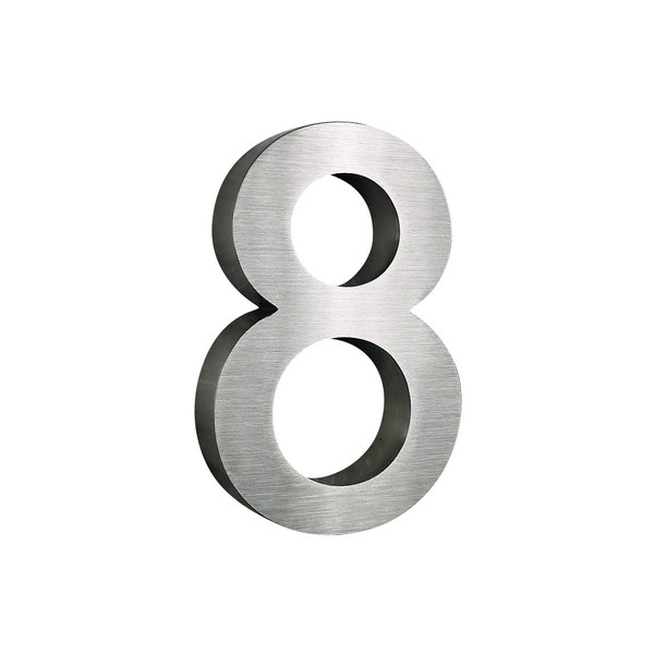 3D House Number 8 Stainless Steel Arial Rustproof Weather Resistant