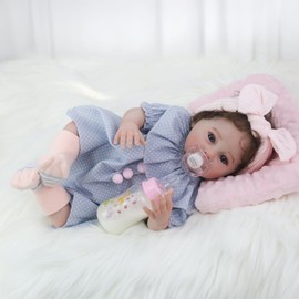 CHAREX Realistic Reborn Baby Doll – 18 Inch Real Life Lifelike Adorable Newborn Baby Girl, Handcrafted Soft Weighted Body, Accessories Gift Set for Kids Age 3+