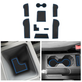 CDEFG Compatible with VW T-Cross 2018-2023 2024, Rubber Mats T Cross Centre Console Non-Slip Mats Non-Slip Cup Holder Rubber Mat Armrest T Cross 2024 Accessories (Blue)