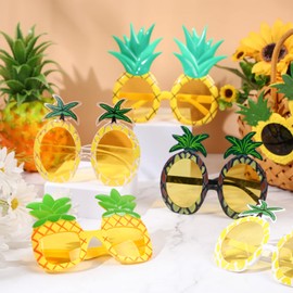 Liliful 12 Pairs Pineapple Sunglasses Luau Glasses Tropical Pineapple Glasses Funny Hawaiian Fruit Shape Booth Props Party Favors for Summer Pool Beach Luau Theme Party Accessories