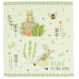 Marushin 5605008800 Hand Towel, Peter Rabbit, 13.4 x 14.2 inches (34 x 36 cm), Running Peter, 100% Cotton, Embroidered