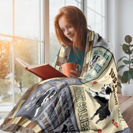 Border Collie Gifts for Women, Border Collie Blankets 60''x50'', BorderCollies Gifts for Lovers Mom, Gifts for BorderCollies Dog Owners Lovers Woman Decorations Throw Blanket for Christmas Mothers Day