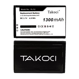 TAWUZUOR 2pcs YL-5J Battery Compatible with Yealink W56H W59R W76P W56HB W60P W77P W79P W59VR One Talk IP DECT 3.7V 1300mAh
