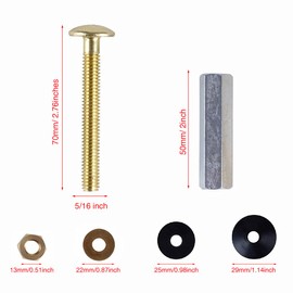 2 Pack Universal Toilet Tank to Bowl Bolt Kits, antfees Heavy Duty Toilet Seat Bolts Replacement Kit with Long Nuts Rubber Washers, Easy to Install