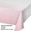 Creative Converting PC346289 Pink and Gold Plastic-Lined Paper Tablecover-1 Pc